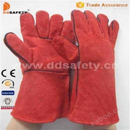 DLW615红色牛二层电焊皮手套